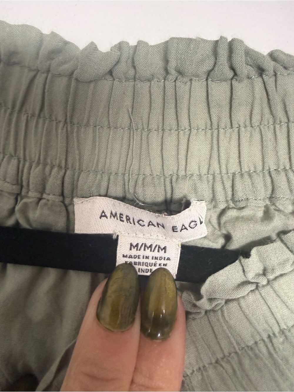 American Eagle Outfitters Olive Green Tiered Lace Skirt - Picture 4 of 5